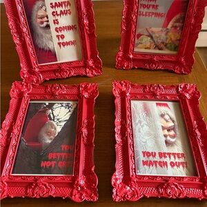 Set of Red Santa Claus Themed Picture Frames